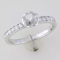 1 ct. t.w. Diamond Raised Engagement Ring with Heart Design Gallery 14K White Gold