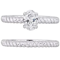 3/4 ct. t.w. Diamond Twisted Band Bridal Set 14K White Gold
