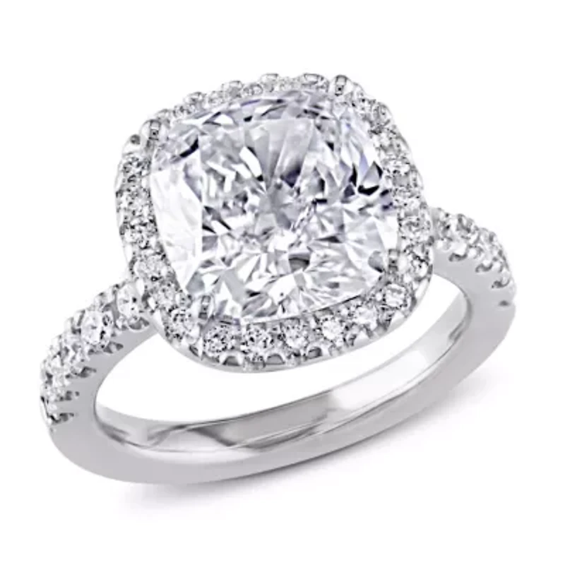 5.64 ct. t.w. Diamond Halo Engagement Ring 19K White Gold