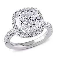 5.64 ct. t.w. Diamond Halo Engagement Ring 19K White Gold