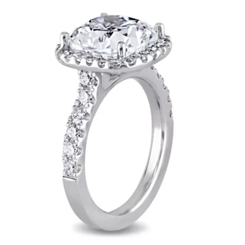 5.64 ct. t.w. Diamond Halo Engagement Ring 19K White Gold