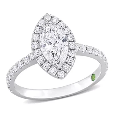 Lab Created 1 ct. t.w. Grown Diamond Halo Engagement Ring 14K White Gold