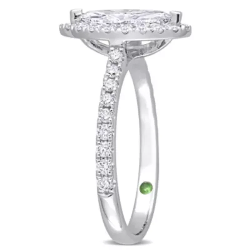 Lab Created 1 ct. t.w. Grown Diamond Halo Engagement Ring 14K White Gold