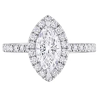 Lab Created 1 ct. t.w. Grown Diamond Halo Engagement Ring 14K White Gold