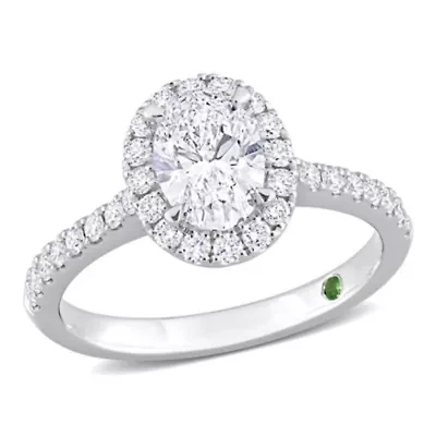 Lab Created 1.48 ct. t.w. Grown Diamond Halo Engagement Ring 14K White Gold