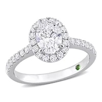 Lab Created 1.48 ct. t.w. Grown Diamond Halo Engagement Ring 14K White Gold