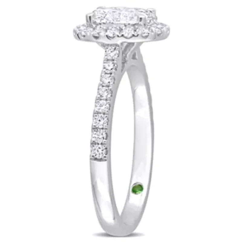 Lab Created 1.48 ct. t.w. Grown Diamond Halo Engagement Ring 14K White Gold