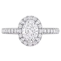 Lab Created 1.48 ct. t.w. Grown Diamond Halo Engagement Ring 14K White Gold