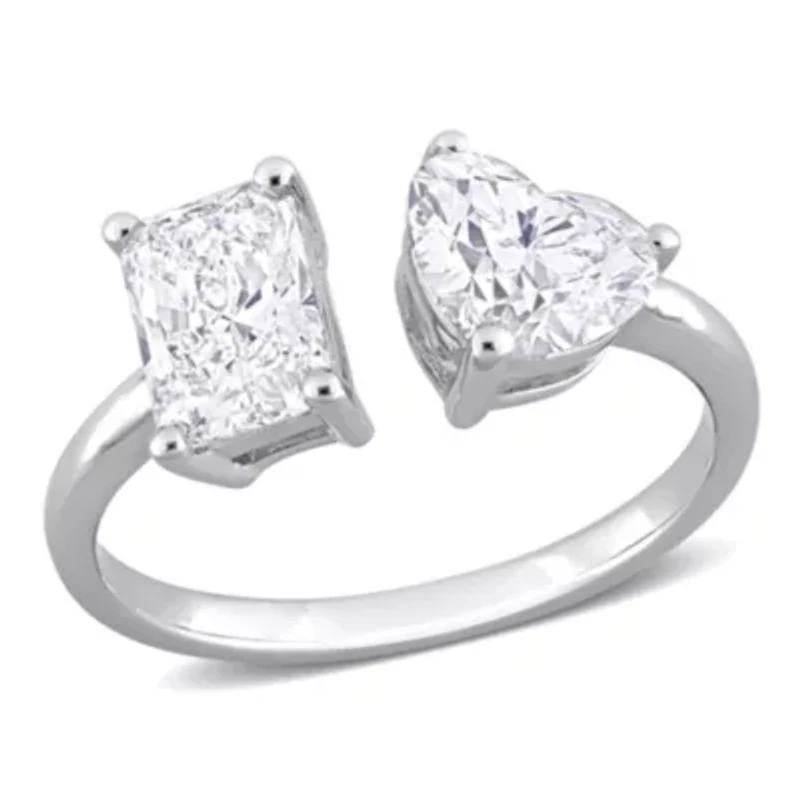 Lab Created 2 ct. t.w. Grown Diamond 2-Stone Engagement Ring 14K White Gold