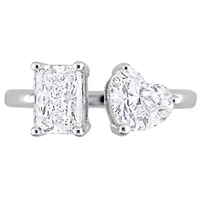 Lab Created 2 ct. t.w. Grown Diamond 2-Stone Engagement Ring 14K White Gold