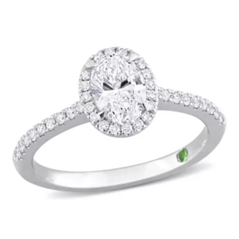 Lab Created 1.54 ct. t.w. Diamond Halo Engagement Ring 14K White Gold