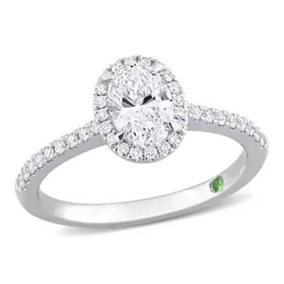 Lab Created 1.54 ct. t.w. Diamond Halo Engagement Ring 14K White Gold
