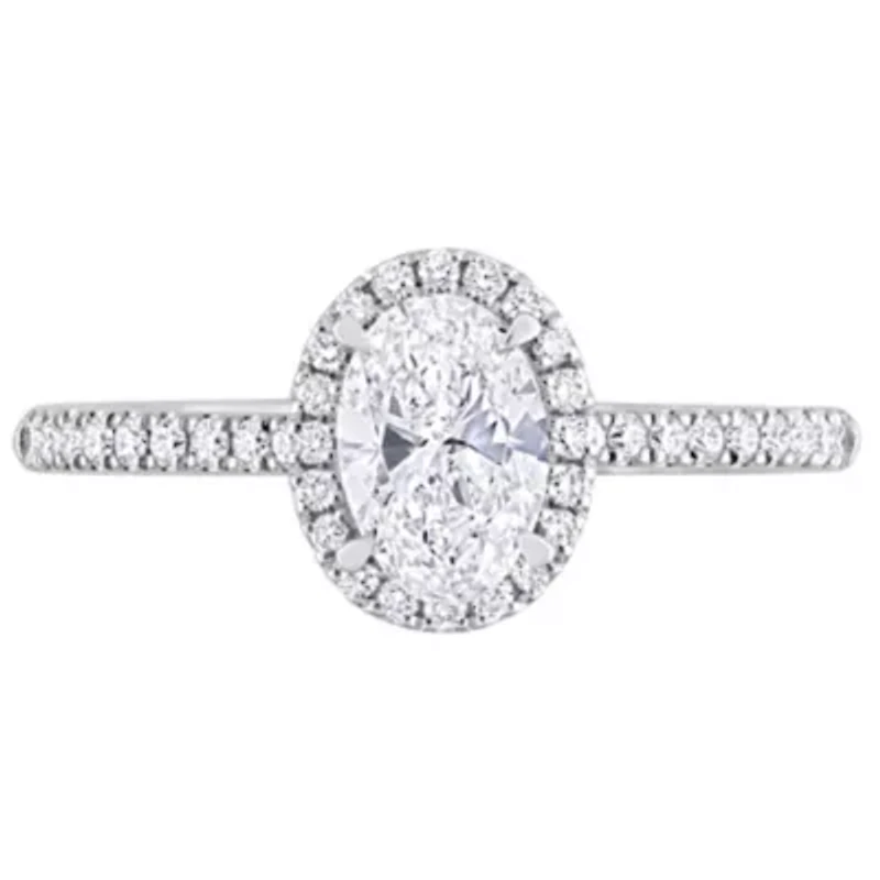 Lab Created 1.54 ct. t.w. Diamond Halo Engagement Ring 14K White Gold