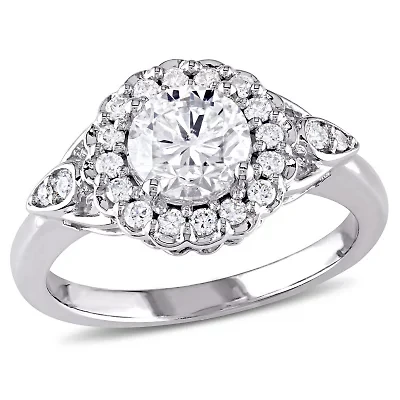 1.23 ct. t.w. Diamond Floral Engagement Ring 14K White Gold