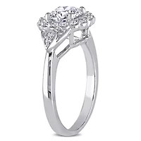1.23 ct. t.w. Diamond Floral Engagement Ring 14K White Gold