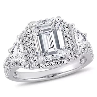 3.16 ct. t.w. Diamond Halo Engagement Ring 14K White Gold