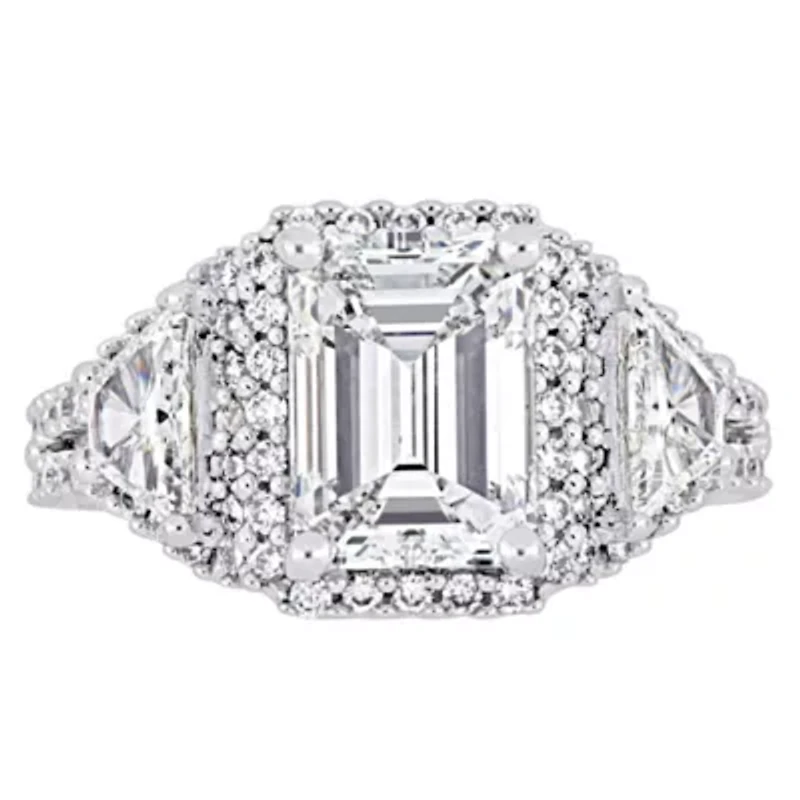3.16 ct. t.w. Diamond Halo Engagement Ring 14K White Gold