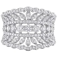 Lab Created 1.18 ct. t.w. Grown Diamond Crown Design Wide Ring 14K White Gold