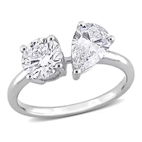 Lab Created 2 ct. t.w. Grown Diamond 2-Stone Engagement Ring 14K White Gold