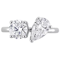 Lab Created 2 ct. t.w. Grown Diamond 2-Stone Engagement Ring 14K White Gold