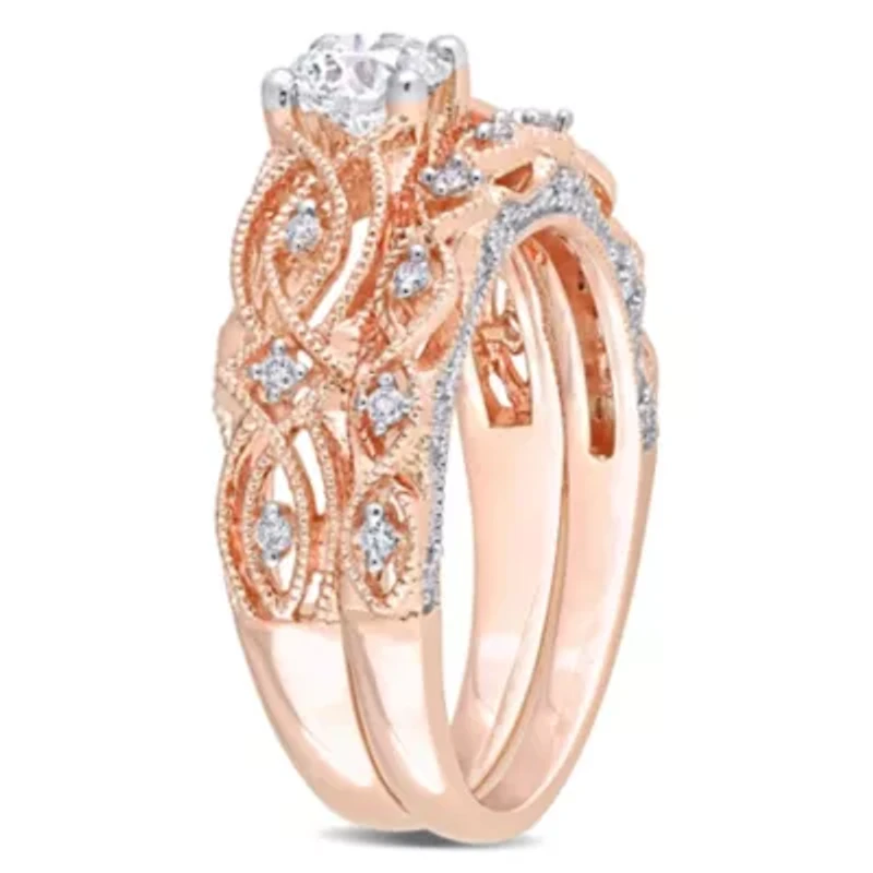 3/4 ct. t.w. Diamond Bridal Ring Set 10K Rose Gold