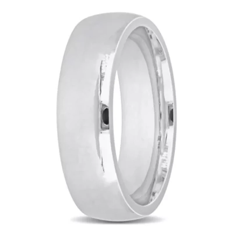Comfort Fit Men's Wedding Band 14K White Gold