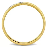 Cubic Zirconia Men's Wedding Band 10K 2-Tone Gold