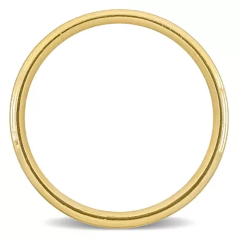Brushed Finish Beveled Edge Men's Wedding Band 14K Yellow Gold