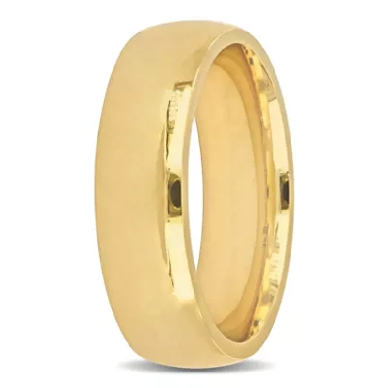 Polished Finish Comfort Fit Men's Wedding Band 14K Yellow Gold