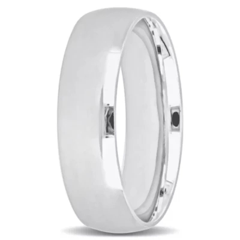 Polished Finish Men's Wedding Band 14K White Gold