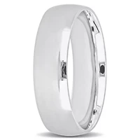 Polished Finish Men's Wedding Band 14K White Gold