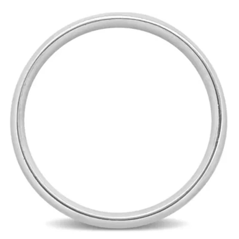 Polished Finish Men's Wedding Band 14K White Gold
