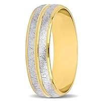 Double Row Men's Wedding Band 14K 2-Tone Gold