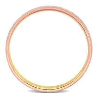 Brushed Finish Men's Wedding Band 14K Tri-Tone Gold