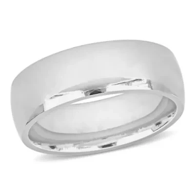 Comfort Fit Men's Wedding Band 14K White Gold