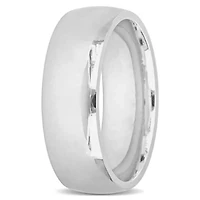 Comfort Fit Men's Wedding Band 14K White Gold