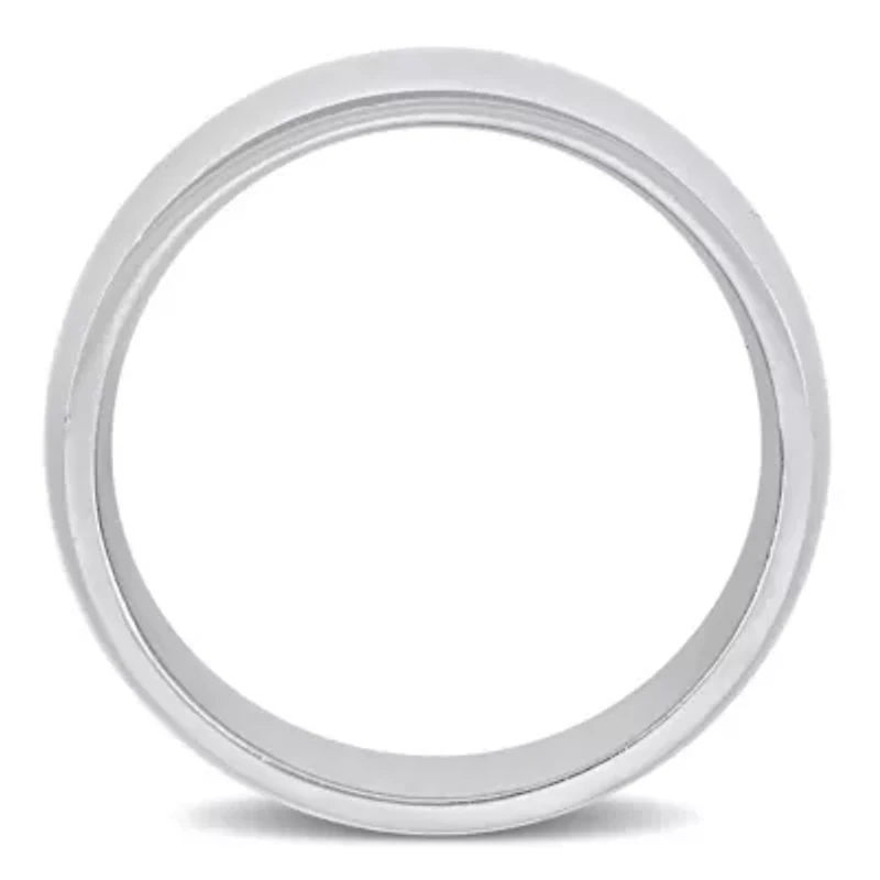 Comfort Fit Men's Wedding Band 14K White Gold