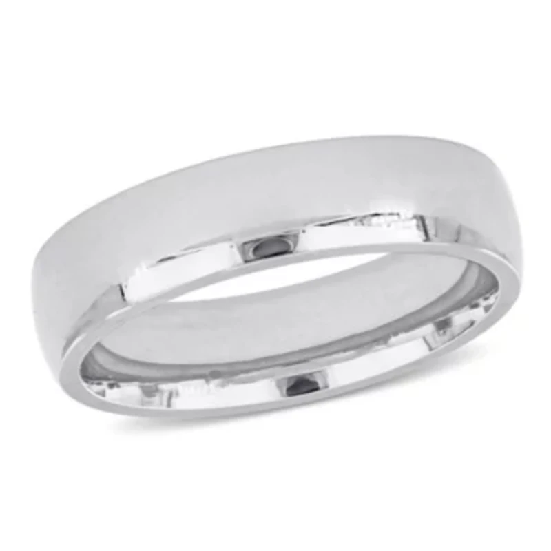 Comfort Fit Men's Wedding Band 14K White Gold