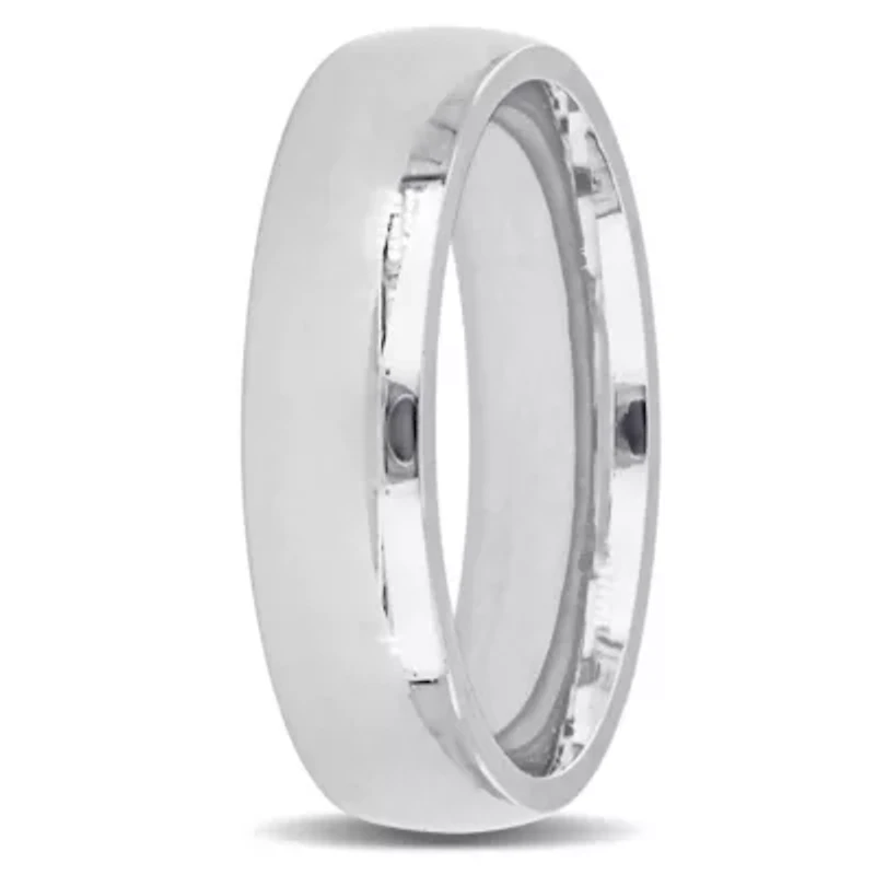 Comfort Fit Men's Wedding Band 14K White Gold