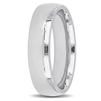 Comfort Fit Men's Wedding Band 14K White Gold
