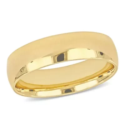 Polished Finish Men's Wedding Band 14K Yellow Gold