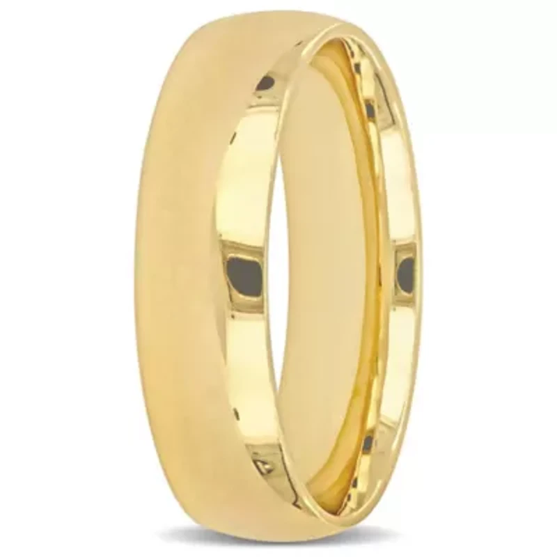 Polished Finish Men's Wedding Band 14K Yellow Gold