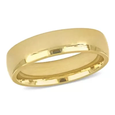 Polished Finish Comfort Fit Men's Wedding Band 14K Yellow Gold