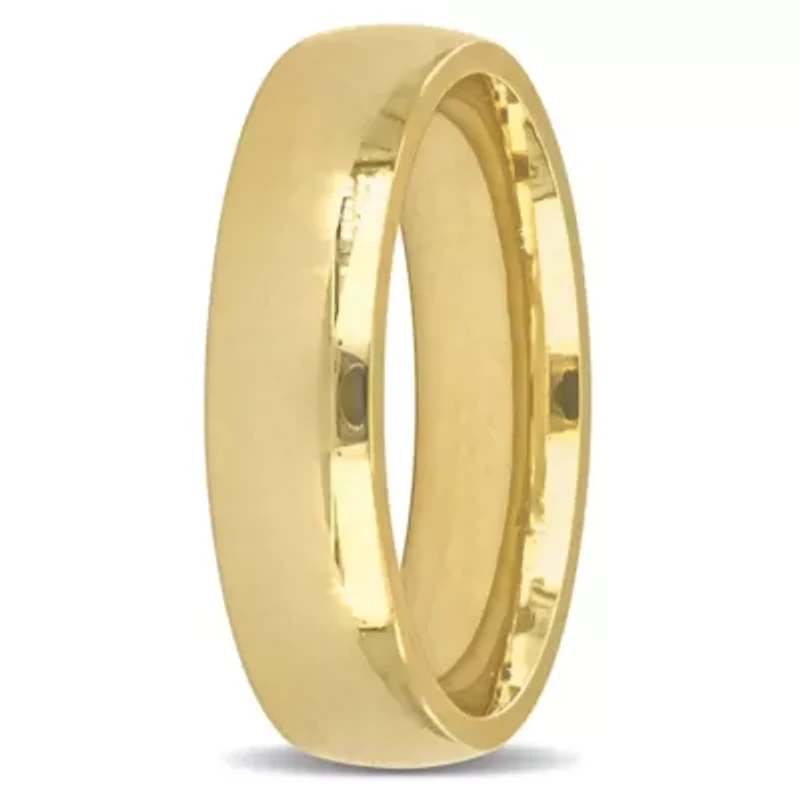 Polished Finish Comfort Fit Men's Wedding Band 14K Yellow Gold