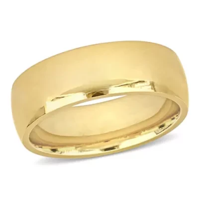 Polished Finish Comfort Fit Men's Wedding Band 14K Yellow Gold