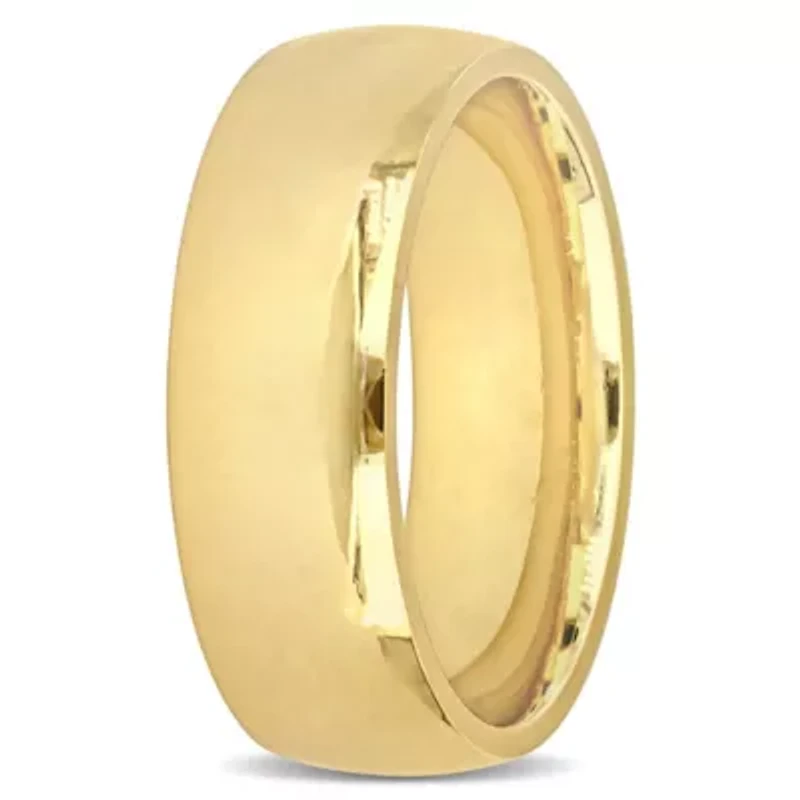 Polished Finish Comfort Fit Men's Wedding Band 14K Yellow Gold