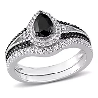 4/5 ct. t.w. Diamond Bridal Ring Set Sterling Silver