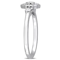 1/5 ct. t.w. Diamond Flower Ring Sterling Silver