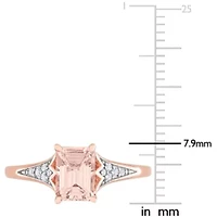 Morganite and 1/10 ct. t.w. Diamond Engagement Ring 10K Rose Gold