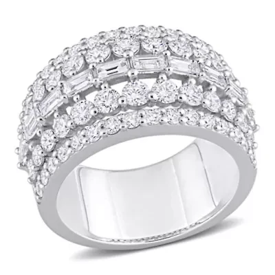2.86 ct. t.w.  Diamond Multi-Row Semi-Eternity Ring 14K White Gold